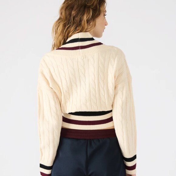 Steve Madden Varsity V-neck Addison Sweater - Picture 5 of 13